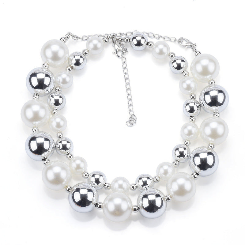 Chunky Choker Necklace Pearl Statement Necklace