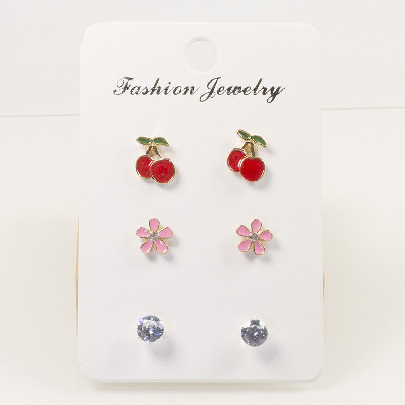 Cherry Blossom Stud Earrings Set