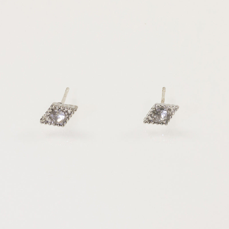 Geometric lozenge mini stud earring