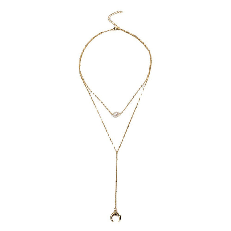 Imitation Pearl Tassels Necklace