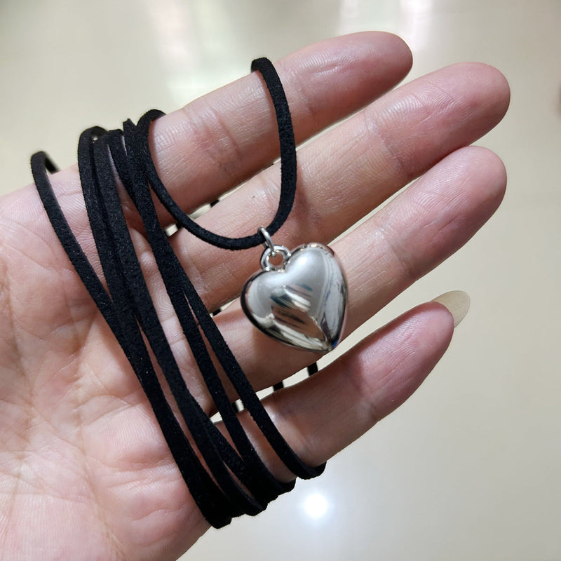 Goth Heart Pendant Necklace for Women