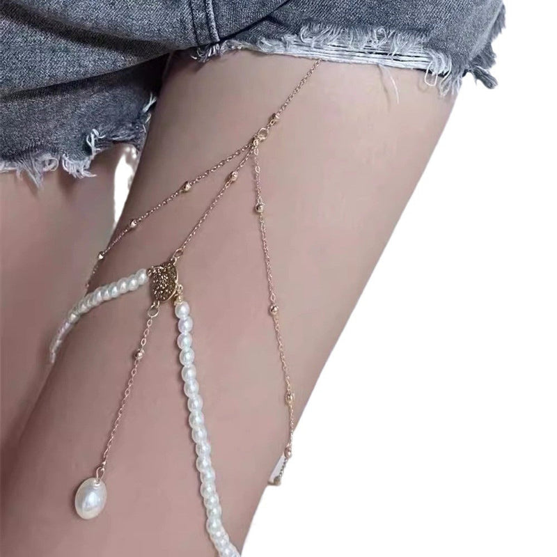 Multilayer Pearl Chain Body Chain Jewelry Body Chain
