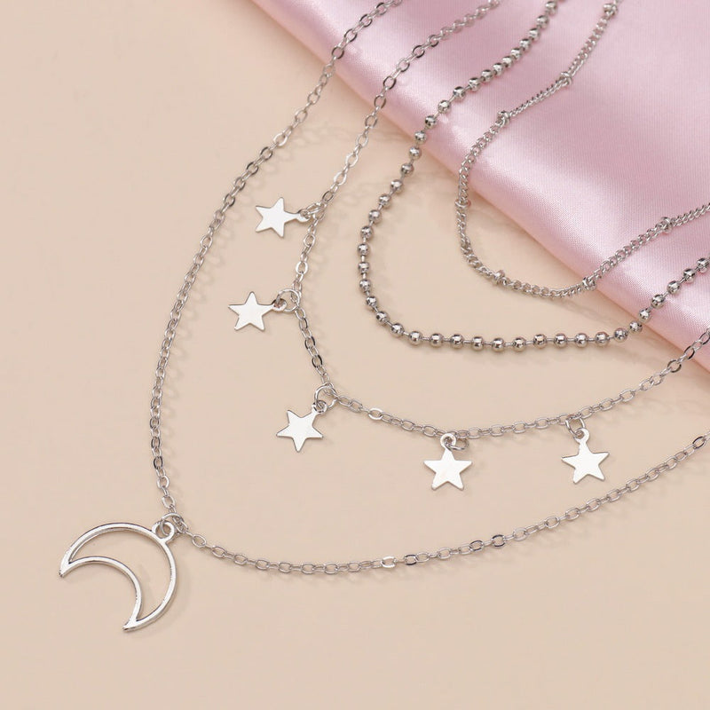Star Moon Multilayer Necklace Clavicle Chain