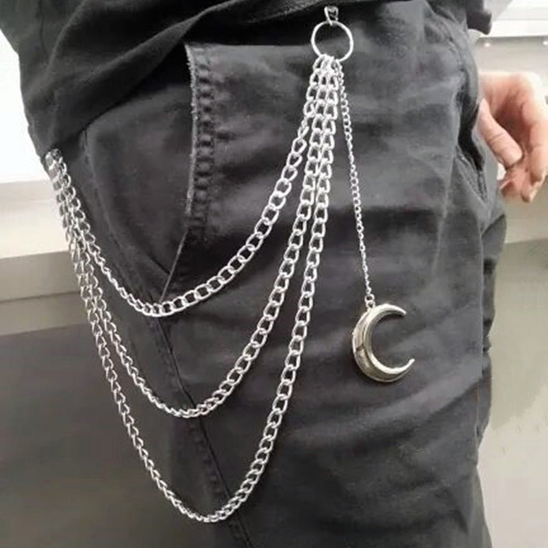 Jean Chain Belt Punk Metal Crescent Moon Geometric Chain Pants Chain