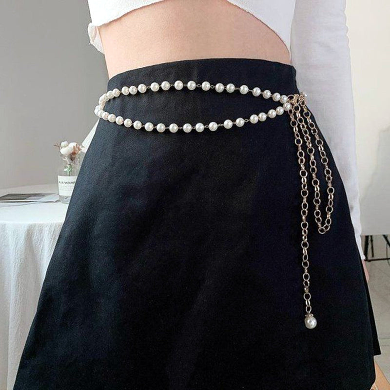 Double-layer Imitation Pearl Waist Chain