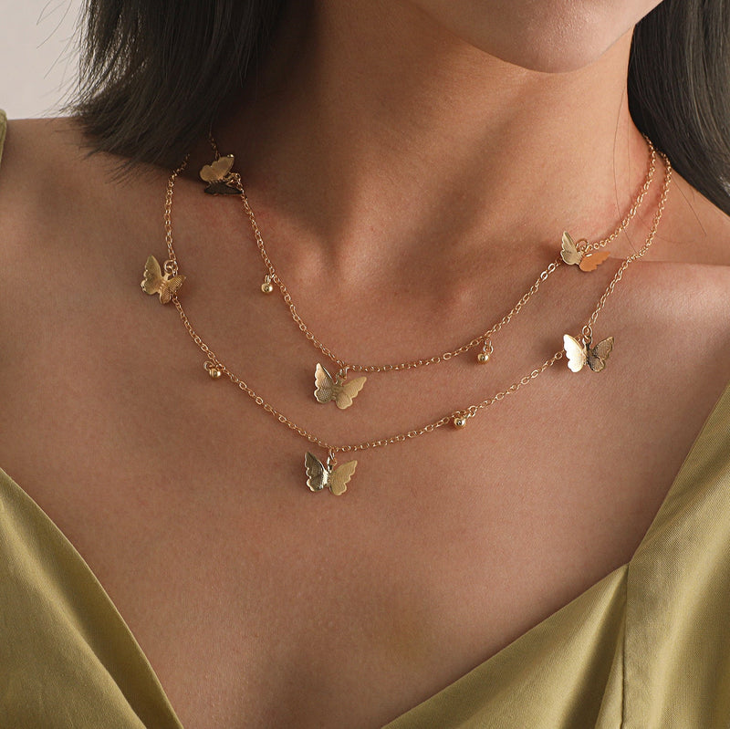 Butterfly Pendant Clavicle Chain Necklace