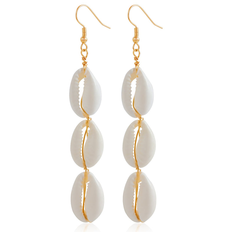 Summer Beach Holiday Natural White Shell Earrings