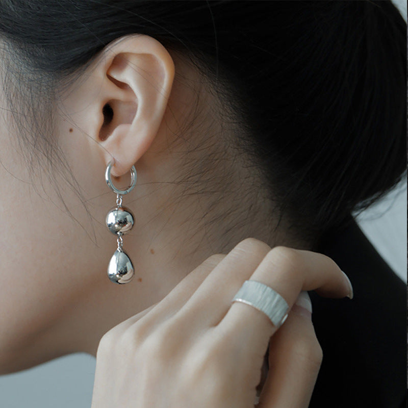 Exaggerated Punk Metallic Beaded Chunky Earring