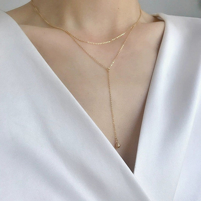 Double Layer Chain Pendant Necklace