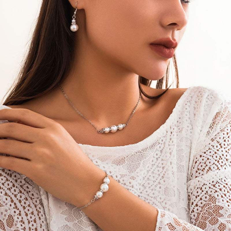 Women Simple Sexy Body Chain Back Chain Pearl Necklace