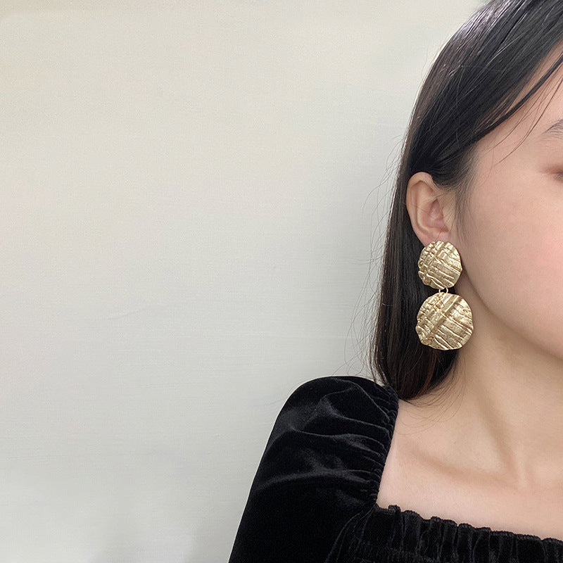 Metallic Chunky Round Earrings