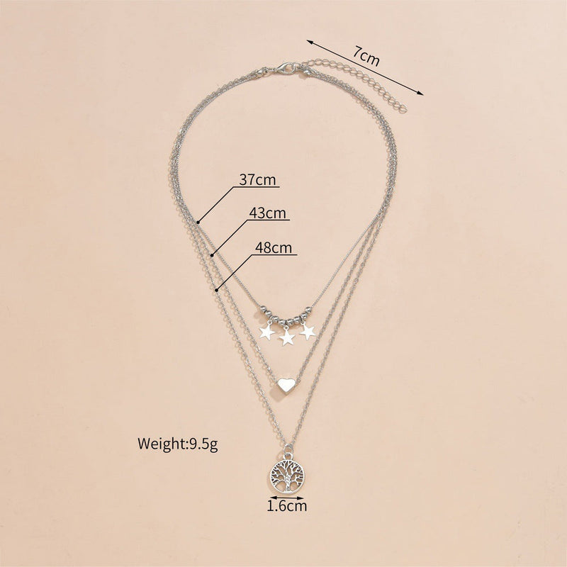 Multilayer Star Pendant Necklace for Women
