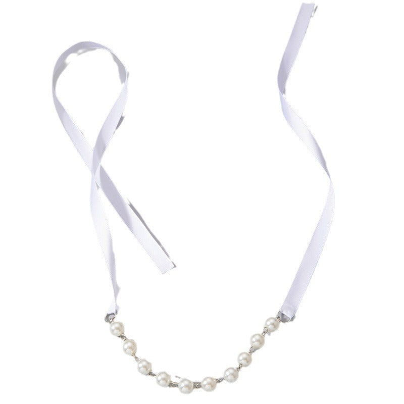 Elegant White Imitation Pearl Choker Necklace