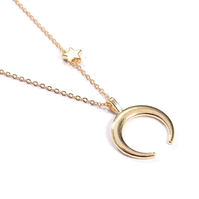 Moon Stars Pendant Accessories Chain Necklace