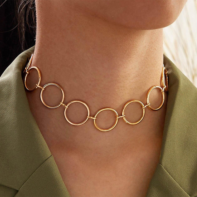 Chunky Circles Choker Necklace Women