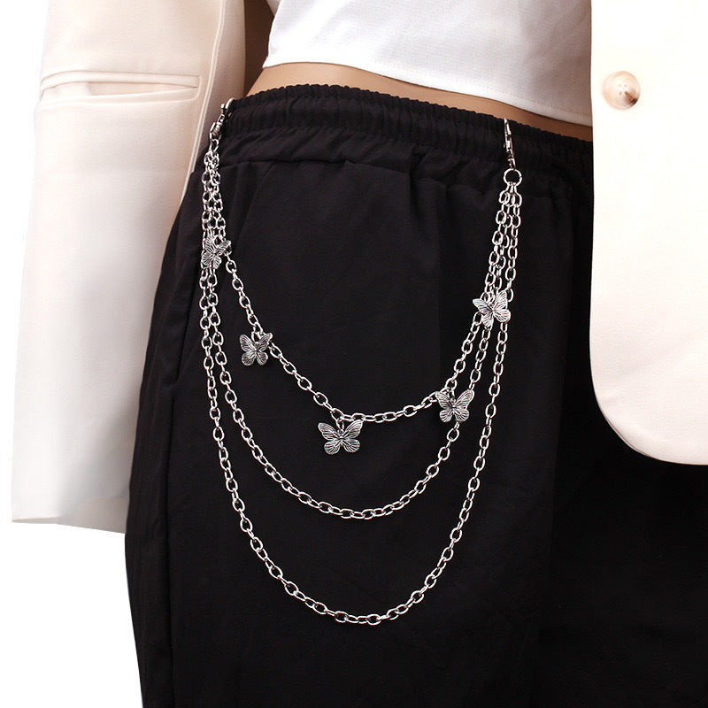 Fashion Butterfly Pendant Multi-layer Trouser Chain