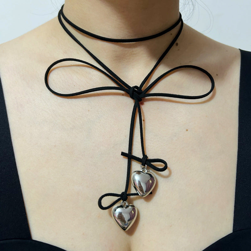 Goth Heart Pendant Necklace for Women