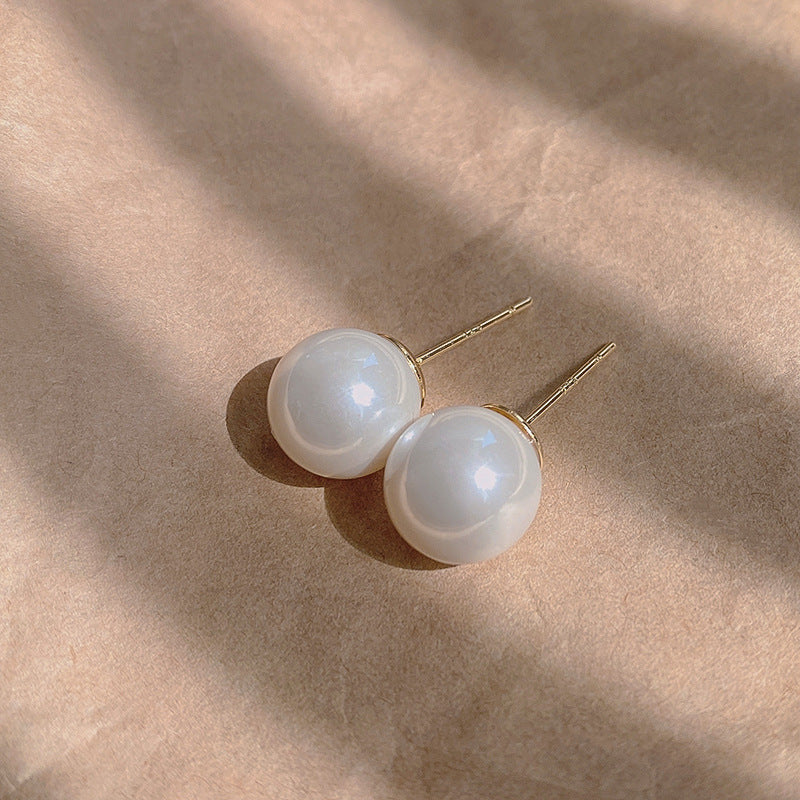 Colorful Mermaid Color Round Pearl Earrings