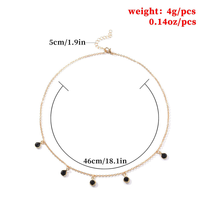 Crystal Stone Charm Necklace