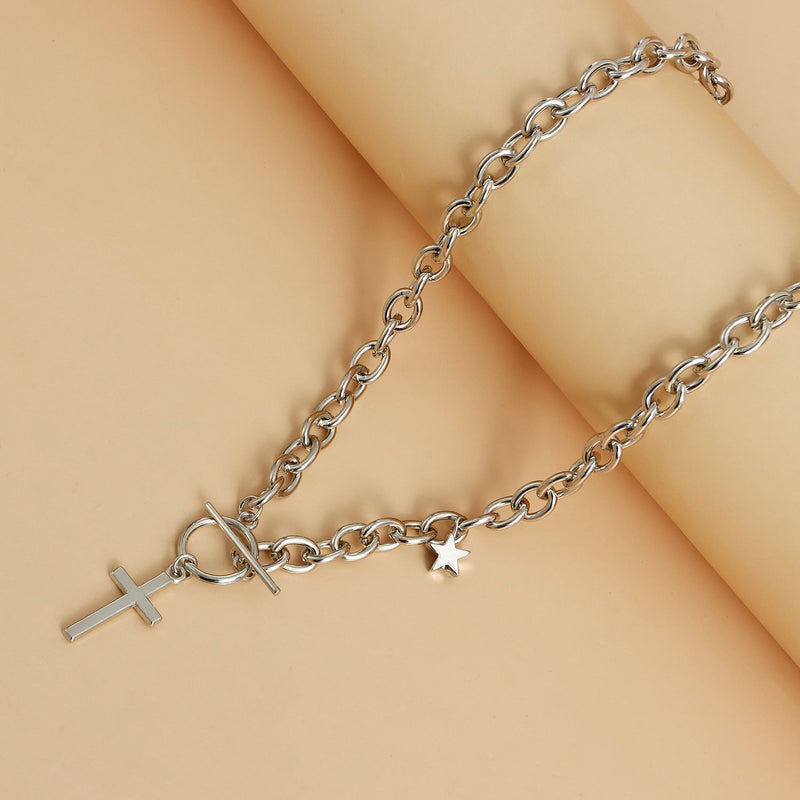 Chunky Chain Cross pendant Necklace
