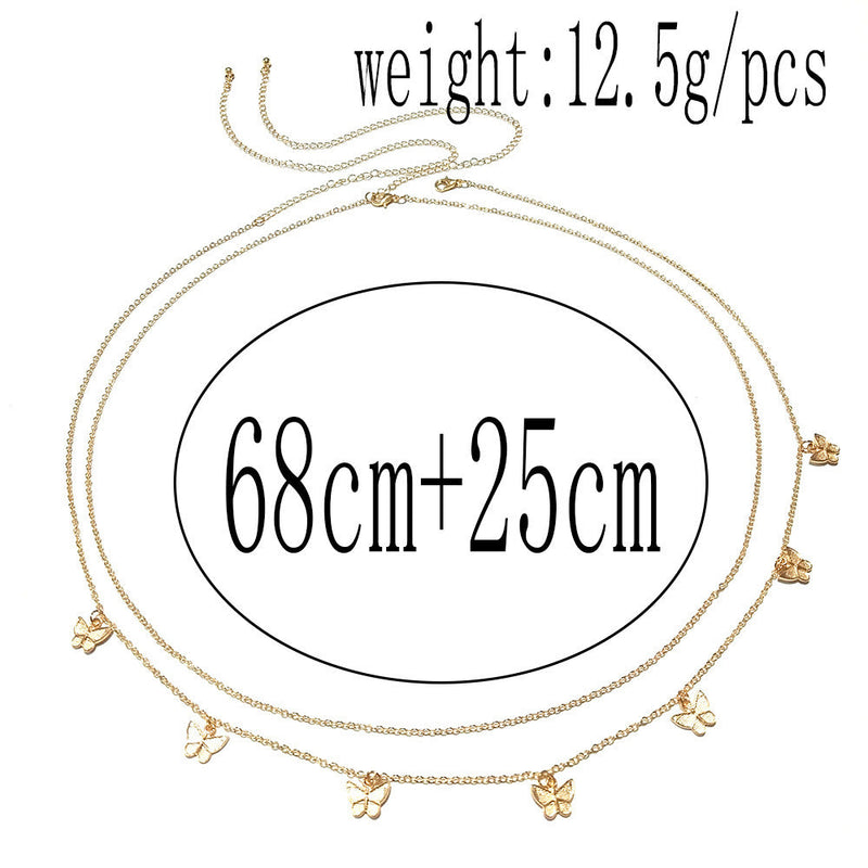 Mini Butterfly Pendant Waist Chain Elegant Waist Belly Chain