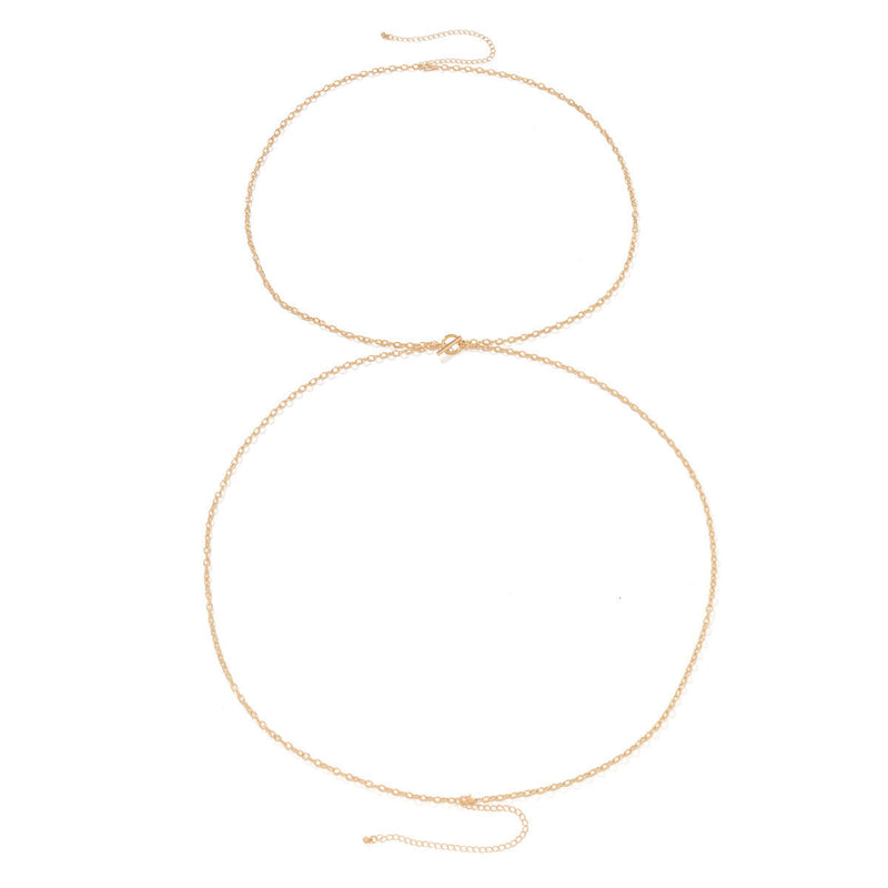 Simple Cross Chest Breast Belly Body Chain