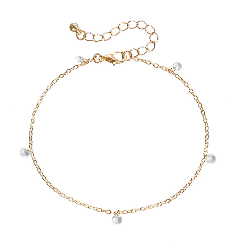 Round Zircon Charm Foot Bracelet
