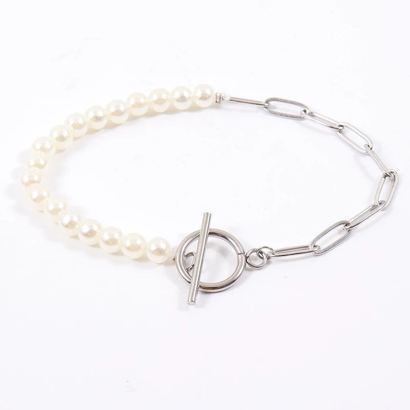 Elegant Baroque Pearl String Bracelet