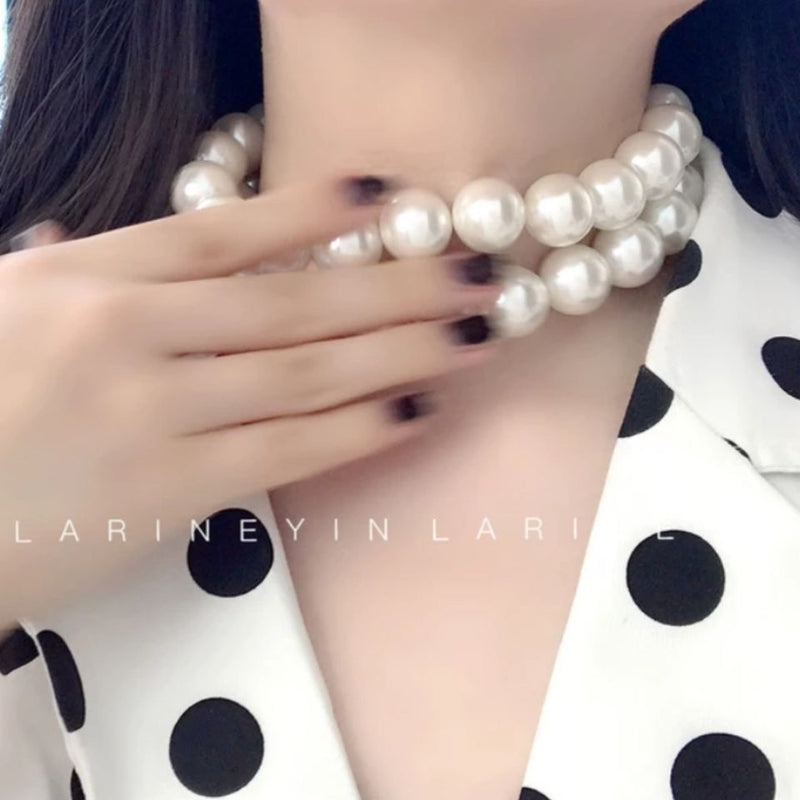 Faux Large 18MM Chunky Pearl Necklace for Women