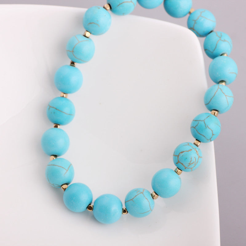 Turquoise Natural Stone Bead Bracelet