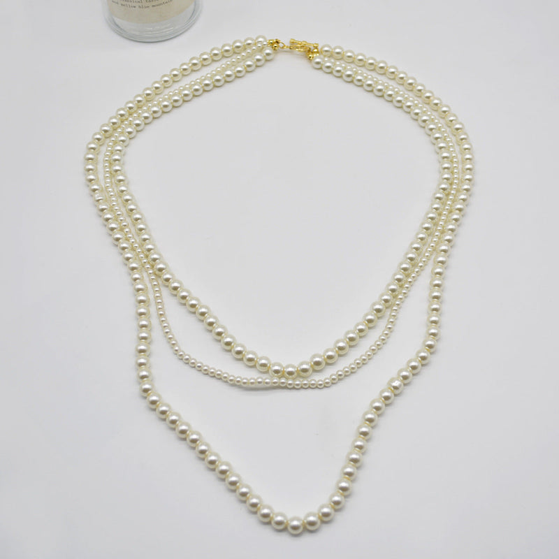 Classic Hematite Beaded Necklace Baroque Pearl Dainty Necklace