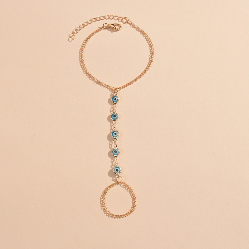 Blue Eye Finger Bracelet Hand Chain