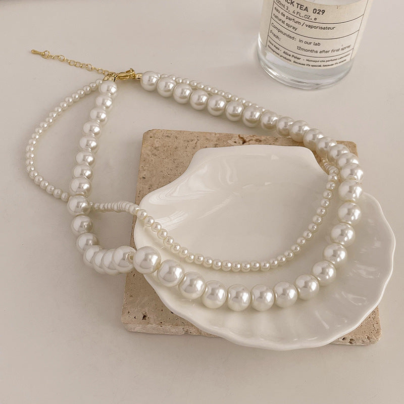 Double Pearl Necklace Court Style Necklace