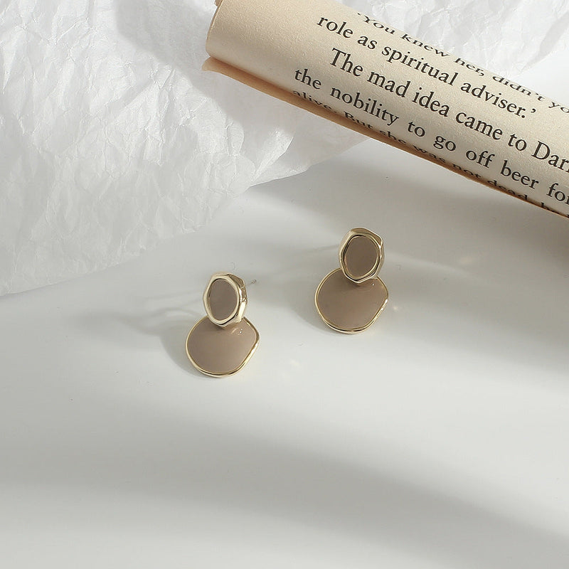 Geometric Round Drop Earring