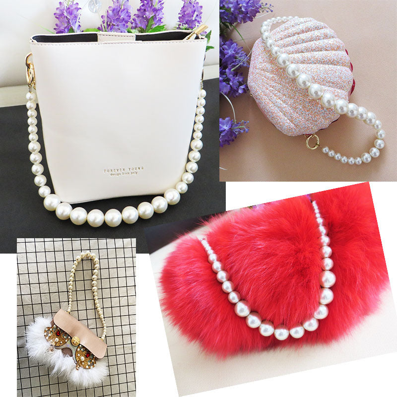 Large Pearl Beaded Chain Shoulder Strap Bag Cute Accessories