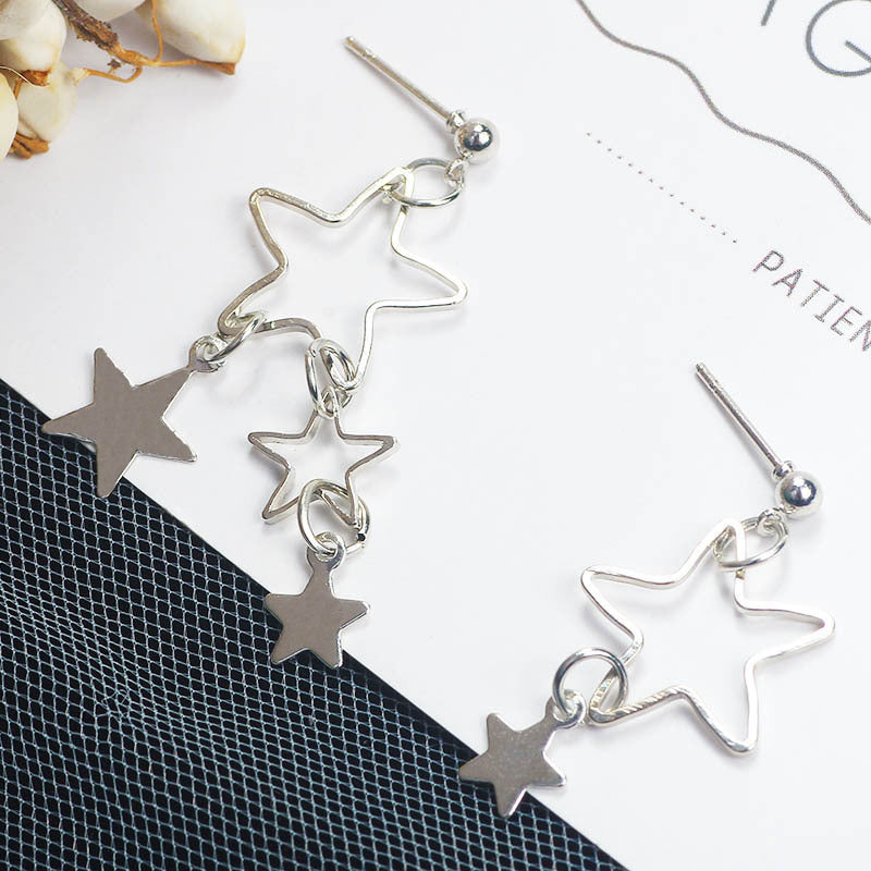 Hollow Pentagram Star Stud Earrings