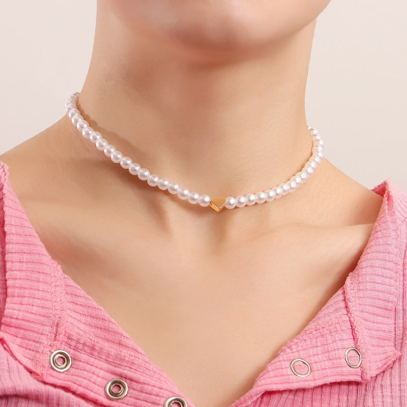 Elegant Classic Pearl Necklace Choker Chain Necklace
