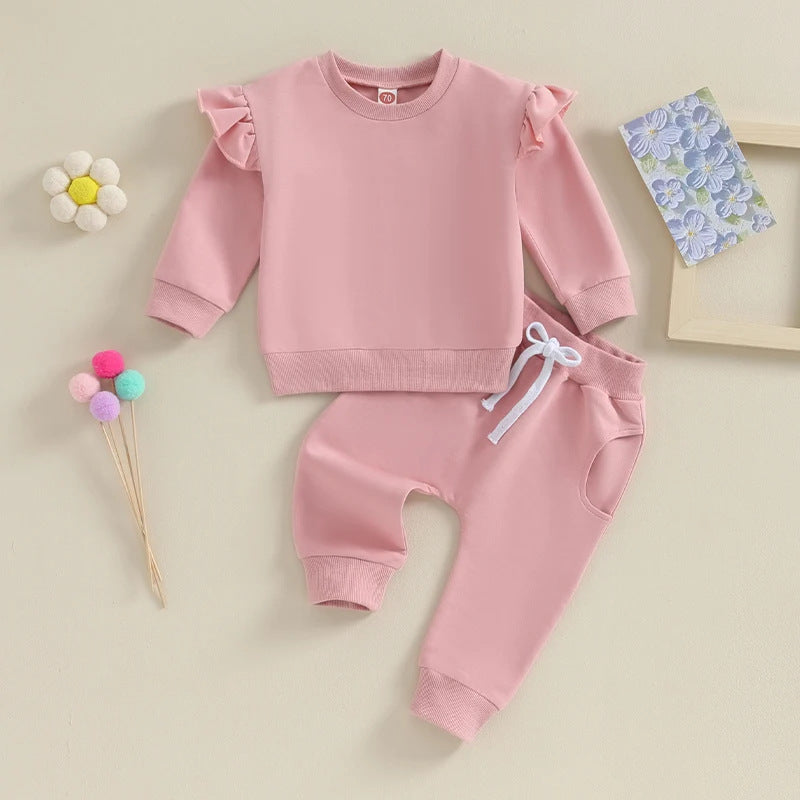 Autumn And Winter Boys Solid Color Long-sleeve Sweater Set Parent-child Children