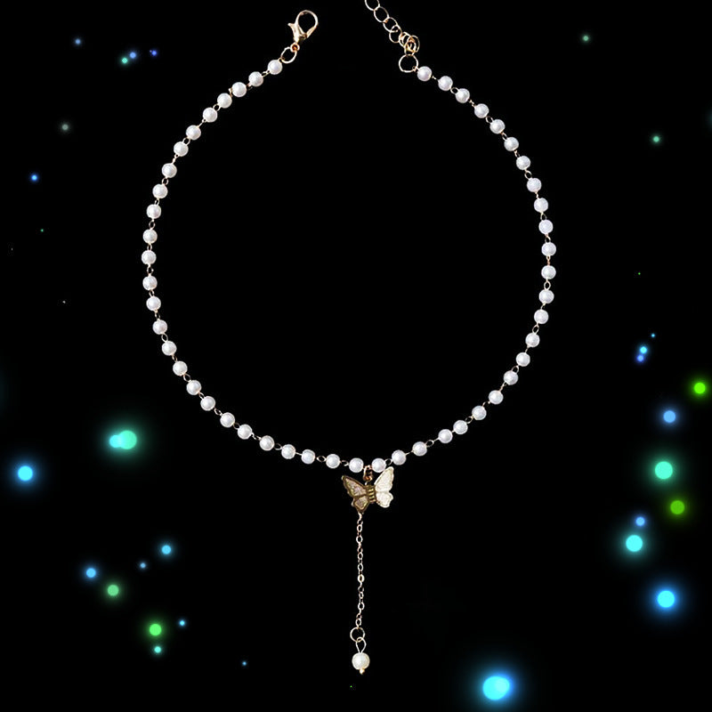 Pearl Butterfly Necklace for Women