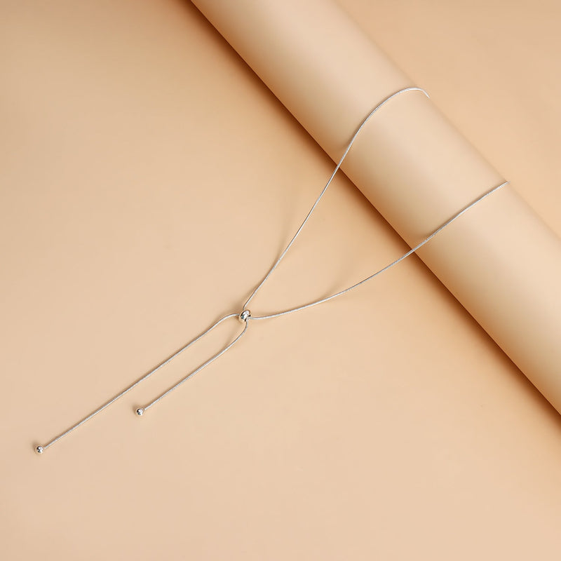 Women Metallic Long Tassel Chain Necklace Hand Jewelry