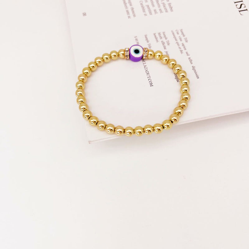 Turkish Charm Big Evil Eye Beaded Bracelet