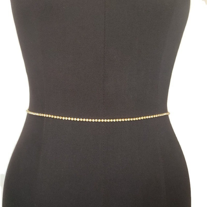 Sexy Body Jewelry Multilayer Rhinestone Waist Chain for Women