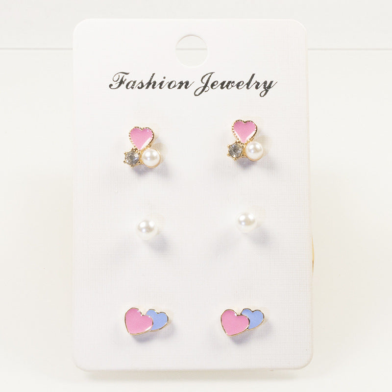Love stud earrings set