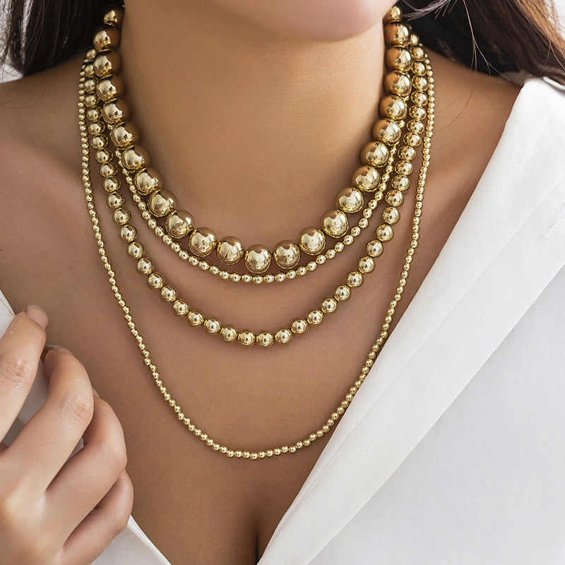 Multi Layered Large CCB Bead Chain Necklace