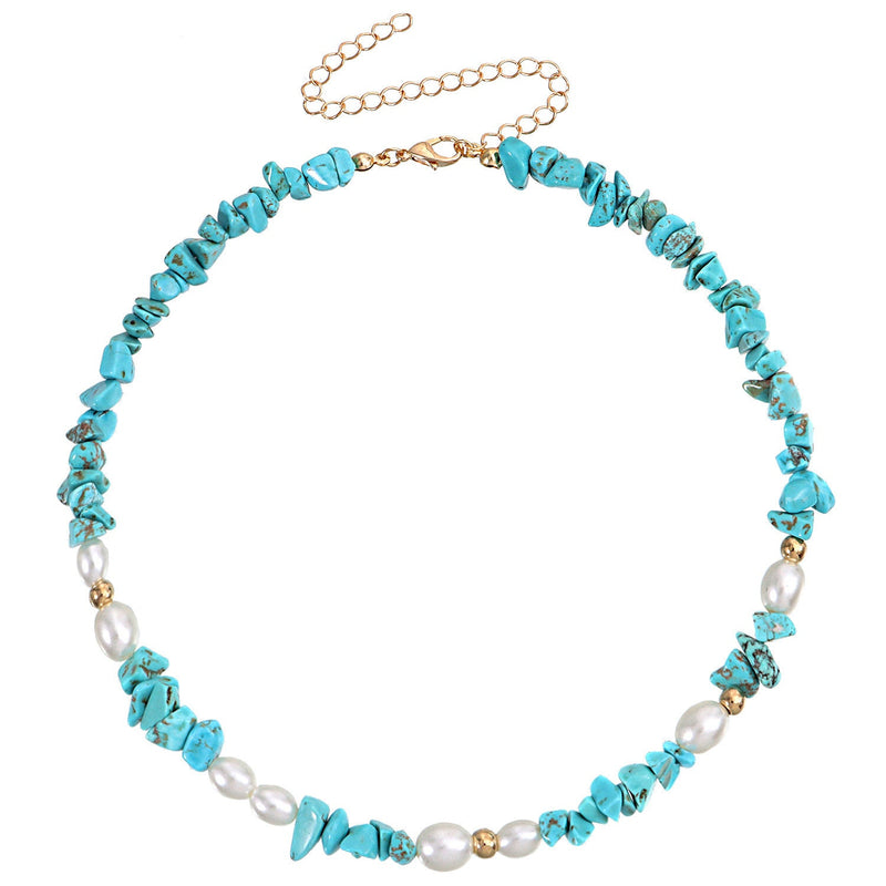 Bohemian Gemstone Irregular Beads Chain Choker Necklace