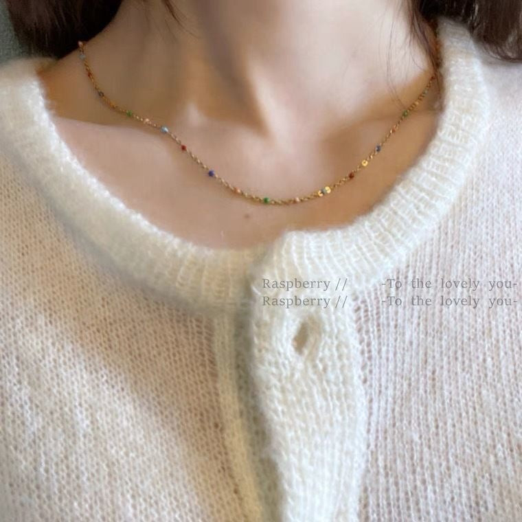 Colorful Stone Clavicle Chain Women Jewelry
