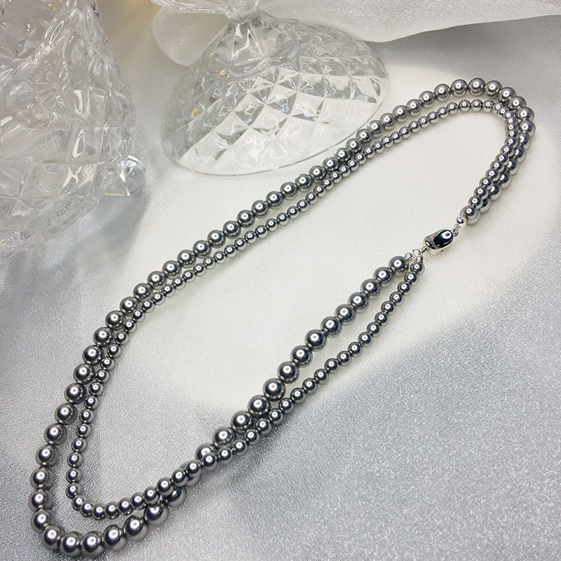 Layered Imitation Pearl Beaded Necklaces
