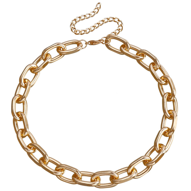 Metal Alloy Thick Chain Choker Necklace
