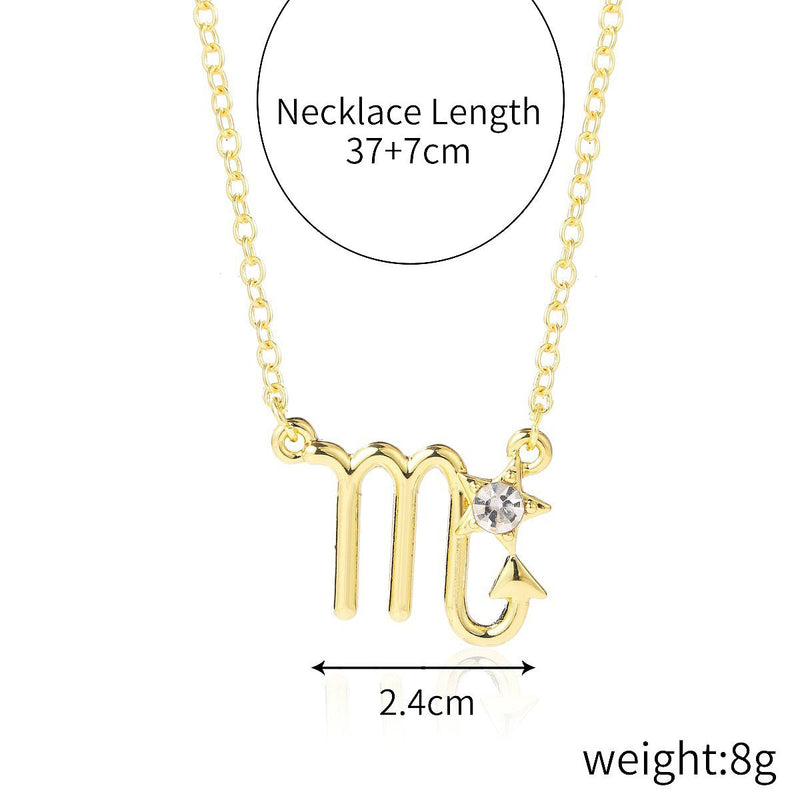 Custom 12 Zodiac Necklace Horoscope Necklace