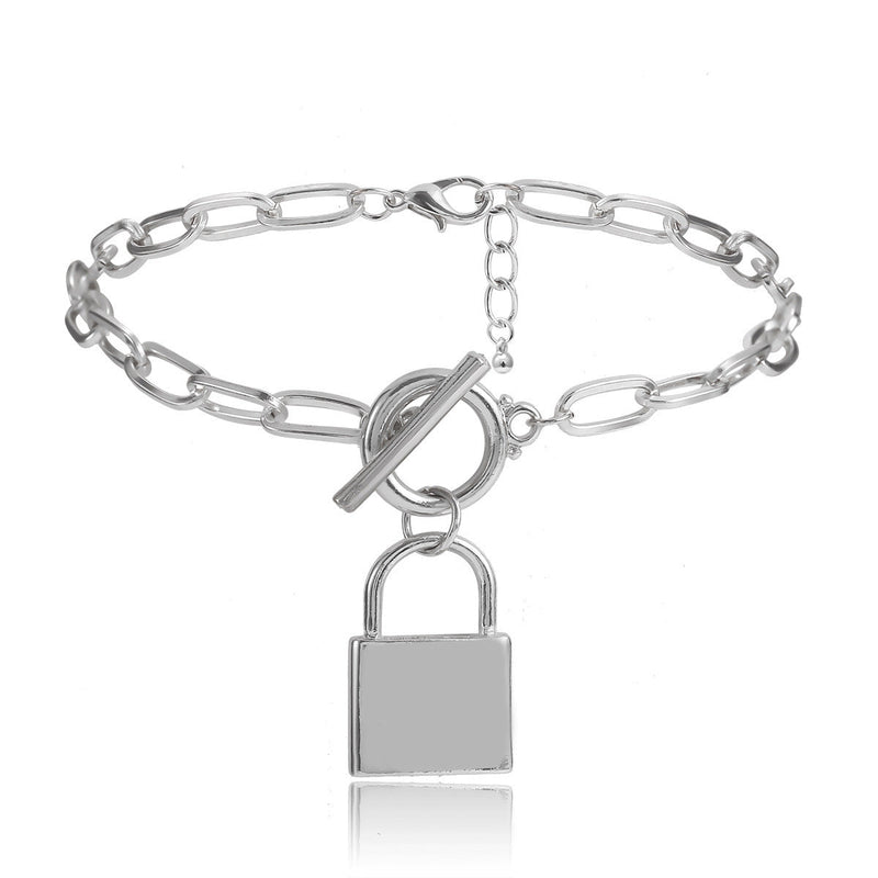 Lock Charm Paper clip Chains Foot Bracelet